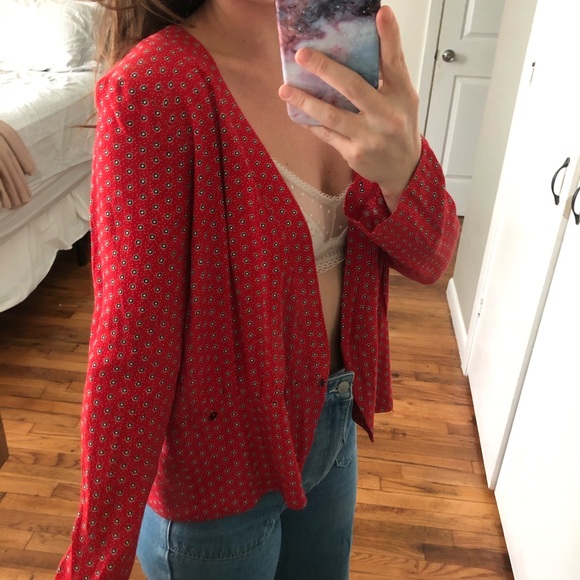 Urban Outfitters Cooperative Red Blouse/Blazer - Picture 5 of 10